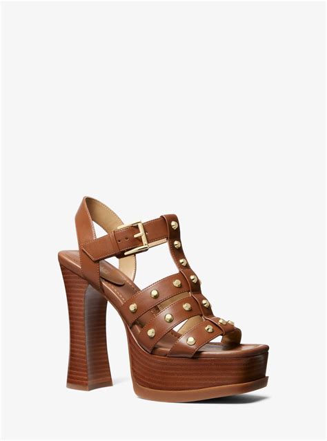 michael kors brown leather sandals size 6